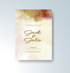 Wedding invitation with abstract watercolor background