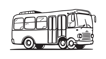  City Bus line art illustration 