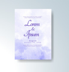 Wedding invitation with abstract watercolor background