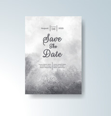 Wedding invitation with abstract watercolor background