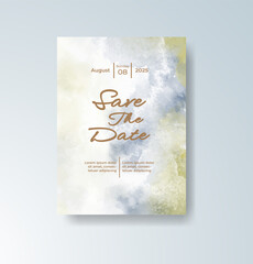 Wedding invitation with abstract watercolor background
