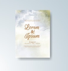 Wedding invitation with abstract watercolor background