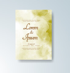 Wedding invitation with abstract watercolor background