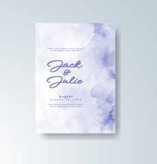 Wedding invitation with abstract watercolor background