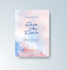 Wedding invitation with abstract watercolor background