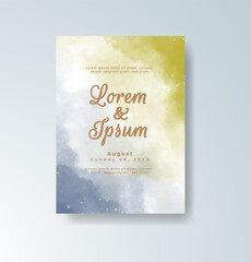 Wedding invitation with abstract watercolor background