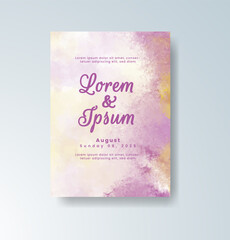 Wedding invitation with abstract watercolor background