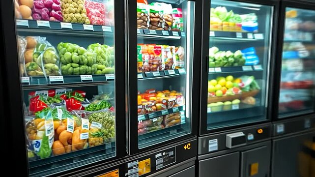 Modern refrigerated food vending machines