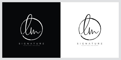 LM Initial handwriting logo template