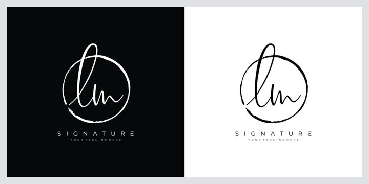 LM Initial handwriting logo template