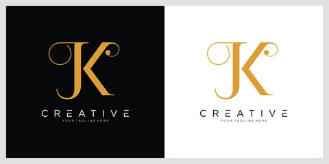 Initial JK Logo Design Vector template