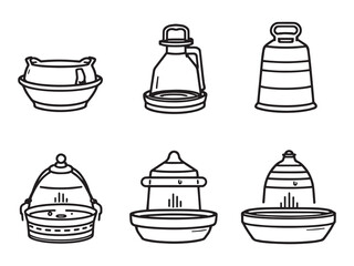 Poultry drinker minimalist animal tool art