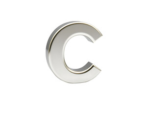 3D Metallic Letter C