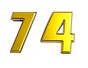 Gold Metallic Number 74
