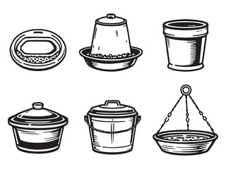 Poultry feeder minimalist food dispenser art