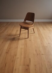 Dark chair shadow on light wood grain floor  Minimalist interior design ,  visual, shadow