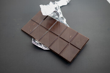 Chocolate bar with black background