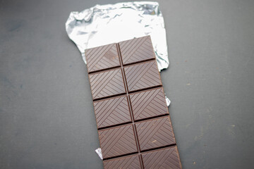 Chocolate bar with black background
