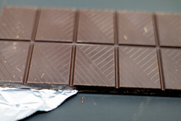 Chocolate bar with black background