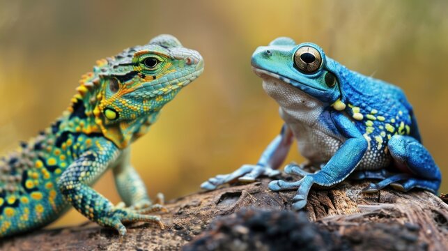 Vibrant reptiles and amphibian
