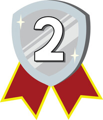 Winner Badge with Decorative Ribbon