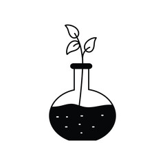 sprout glyph outline icon with white background vector stock illustration