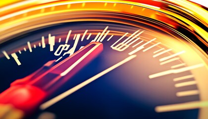 Close-up view of a detailed analog gauge.