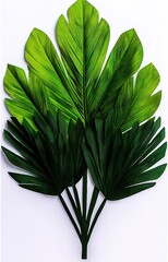 green leaf isolated on white background