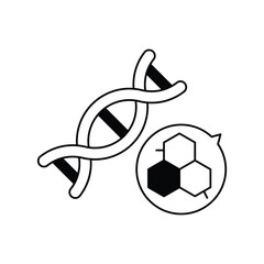 Obraz premium dna glyph outline icon with white background vector stock illustration