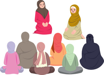 Illustration of Women in Discussion Circle