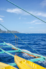 A beautiful scenery of the paradise in Asia. Palawan, Philippines is travelers most favorite summer vacation. A perfect holidays on boat cruising with kayaking on board