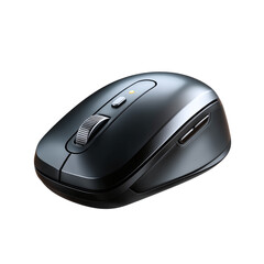 wireless ergonomic mouse with side buttons, isolated on transparent background