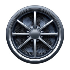 Fototapeta premium Sleek metallic wheel design futuristic car rim dark background detailed on transparent background