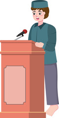 Khotbah, Ramadan Activity, Young Man at Podium