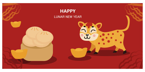 Lunar New Year (Spring Festival 春節) Vector Banner Illustrations Set-03