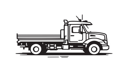 Flatbed Truck line art
