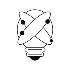 lightbulb glyph outline icon with white background vector stock illustration