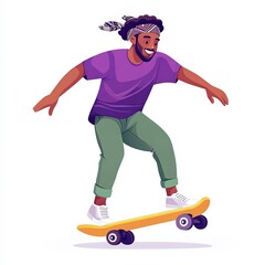 Obraz premium Skateboarder performing tricks in a stylish urban environment during daytime