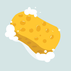 sponge and foam. Scrub sponge. dish washing tool vector illustration