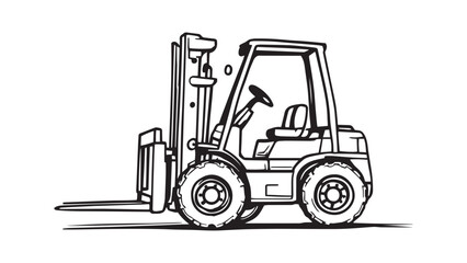 Forklift line art