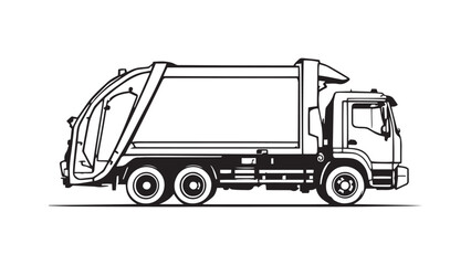 Garbage Truck line art