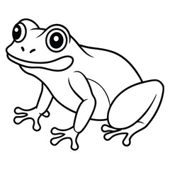 Green Tree Frog illustration white background