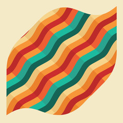 Vector geometric diagonal fabric waves seamless texture. Cream colour background. 