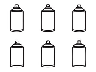 Clean Outline Icons of Spray Cans