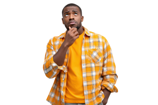 Man Contemplating: Captivating portrait of a man deeply engaged in thought, his expression revealing introspection and contemplation, set against a backdrop of vibrant colors.