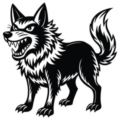 Grey Wolf illustration white background
