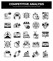 Competitive Analysis: 25 Essential Business Icons for Strategy and Growth