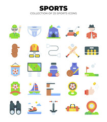 Collection of 25 Sport Icons. A vibrant set of flat design sports icons. perfect for websites and applications.