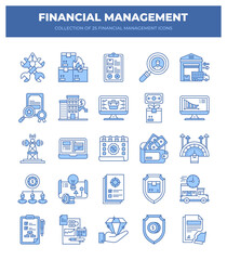 Financial Management Icons. A Collection of 25 Essential Business Icons
