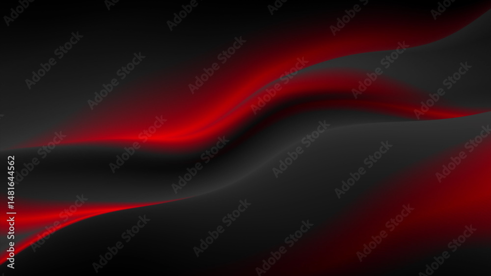 Poster abstract red black smooth blurred waves background